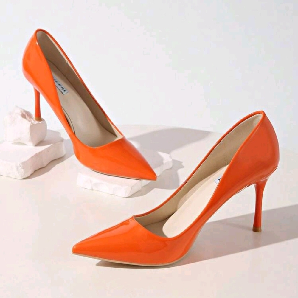 Vibrant Orange Stiletto Heels